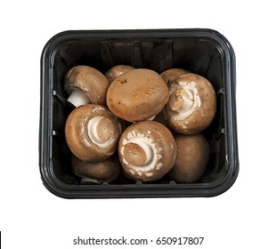 Fresh Cremini Mushrooms In A Container