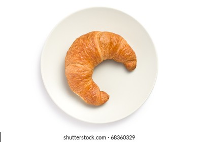 The Fresh Croissant On Plate