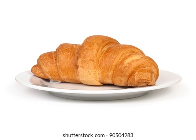 Fresh Croissant On Plate