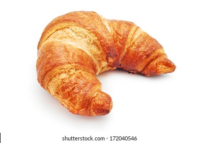 Fresh Croissant On White Background