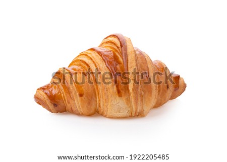 Fresh croissant on white background