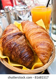 fresh croissant with orange juice ,Delicious!