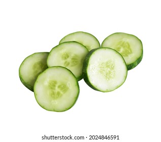 Fresh cucumber isolated with clipping path, no shadow in white background