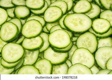 Fresh Cucumber and slices white background