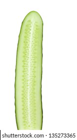 Fresh cut of cucumber isolated over white