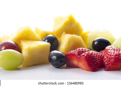 Fresh Cut Fruit On White Background