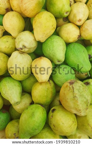 Fresh and delicious guava fruit top view vertical.