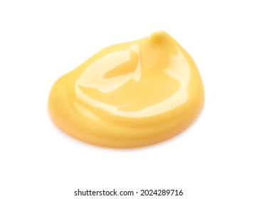 Fresh delicious melted cheese isolated on white