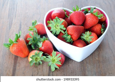 fresh and delicious strawberry on rustic table for Valentine Day