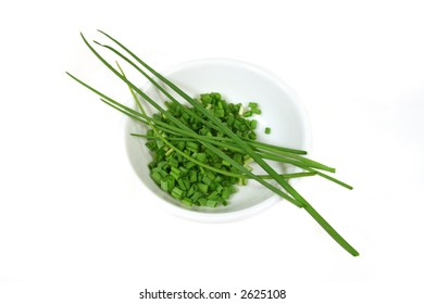 Fresh Diced Chives Straight From The Vegetable Garden.