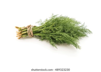 Fresh Dill Weed On White Background