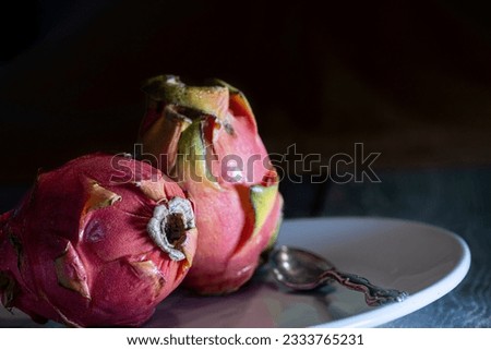 Fresh Dragon Fruit with Copy Space