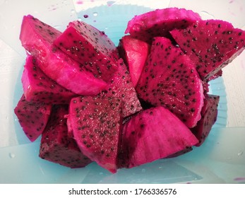 Fresh Dragon Fruit In Tupperware