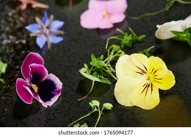 Fresh eatable plants and flowers macro close up view - Shutterstock ID 1765094177