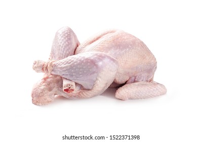 Fresh Farm Turkey Body On A White Background