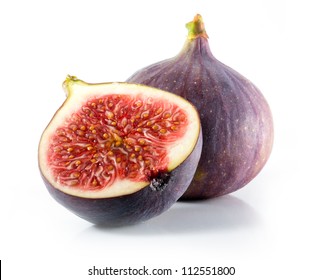 Fresh figs isolated on white