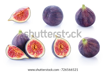 Fresh figs isolated on white background. Collection.