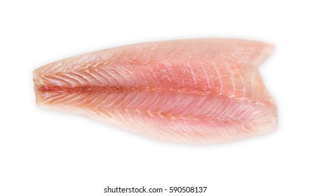 Fresh Fillet Of Sea Bass On A White Background