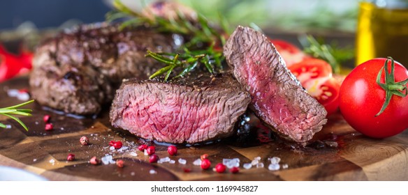 Fresh Fillet Steak On Table