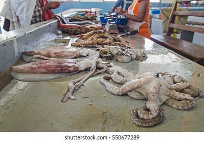 Fresh Fish Food At The Local Market, Toamasina, Madagascar