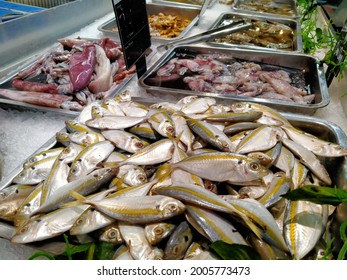 Fresh Fish On Ice Berg In The Super Market Indonesia