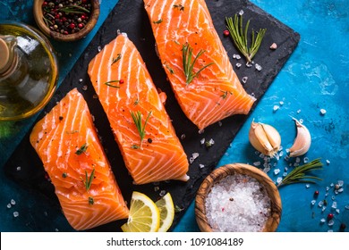 Fresh Fish. Salmon Fillet.