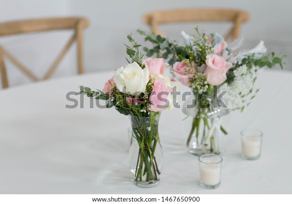 Fresh Flowers Vase On Table Wedding Stock Photo Edit Now 1467650900