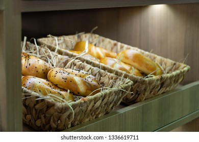Fresh fragrant bread on the table. Food concept