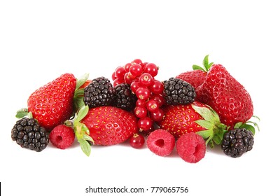 fresh fruit berries on white background