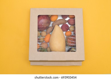 Fresh Fruit In A Cardboard Box