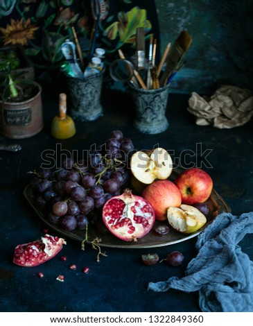 Similar – Auswahl von Sommer Beeren und Obst auf dem Küchentisch