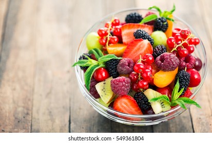 Fresh Fruit Salad In The Bowl 