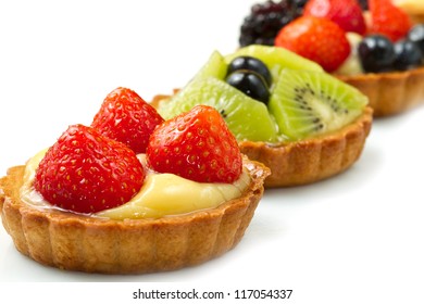 Fresh Fruit Tart On White Background