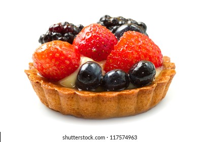 Fresh Fruit Tart On White Background