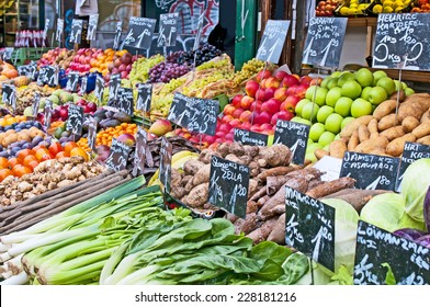 Fresh fruit and vegetables on market