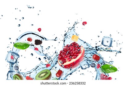 Fresh Fruit With Water Splash