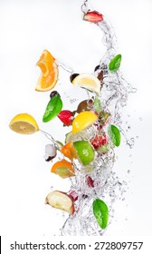 Fresh Fruit With Water Splash