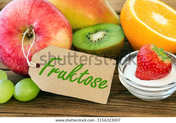Fresh fruits with\
label German: Fructose