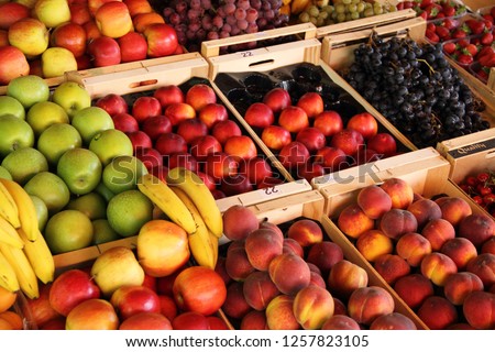 fresh fruits on a market