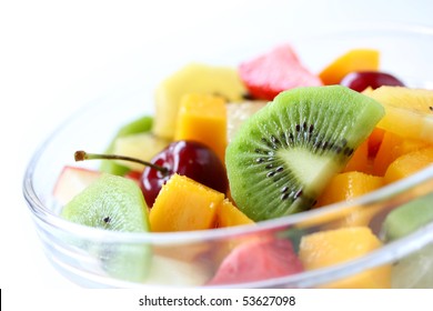 Fresh fruits salad on white background - Powered by Shutterstock