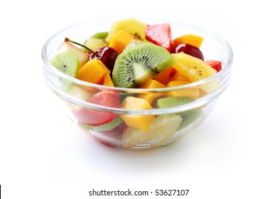 Fresh fruits salad on white background - Powered by Shutterstock