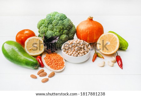 fresh fruits and vegetables as concept of world vegan day and healthy eating