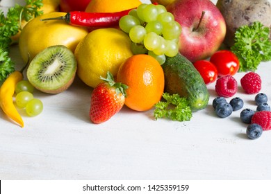 Fresh fruits  and yvegetables healthy life style food fitness concept