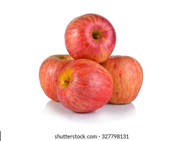 Fresh Gala Apples Isolated On White