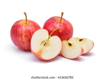 Fresh Gala Apples Isolated On White