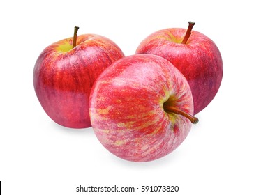 Fresh Gala Apples Isolated On White Background