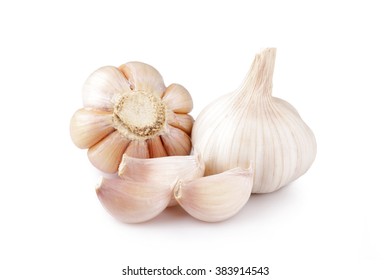 Fresh garlic isolated on white background - Shutterstock ID 383914543