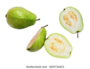 Fresh gauva fruit isolated with clipping path in background, no shadow, tropical fruit