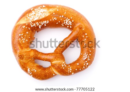 fresh German pretzel (Bretzel)  with salt