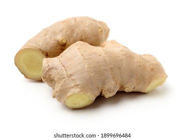 Fresh Ginger On White Background